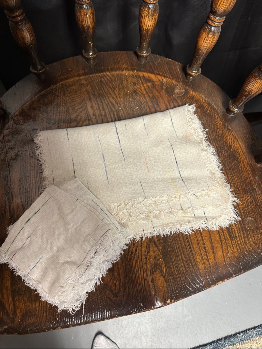 Set of 8 Handwoven Cream Fringe Placemat and Napkin Set - Home Dining - Picture 3 of 3